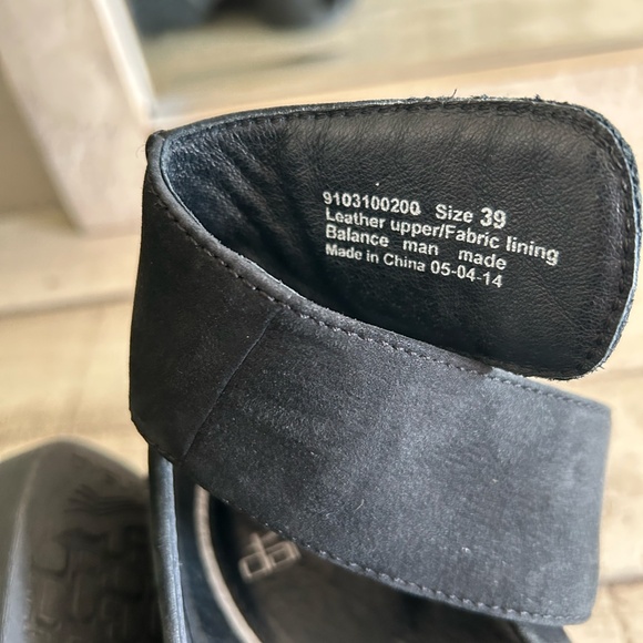 Dansko Lulu Mary Jane Nubuck Suede Leather Wedge Size 39 Shoe Black - Picture 7 of 10